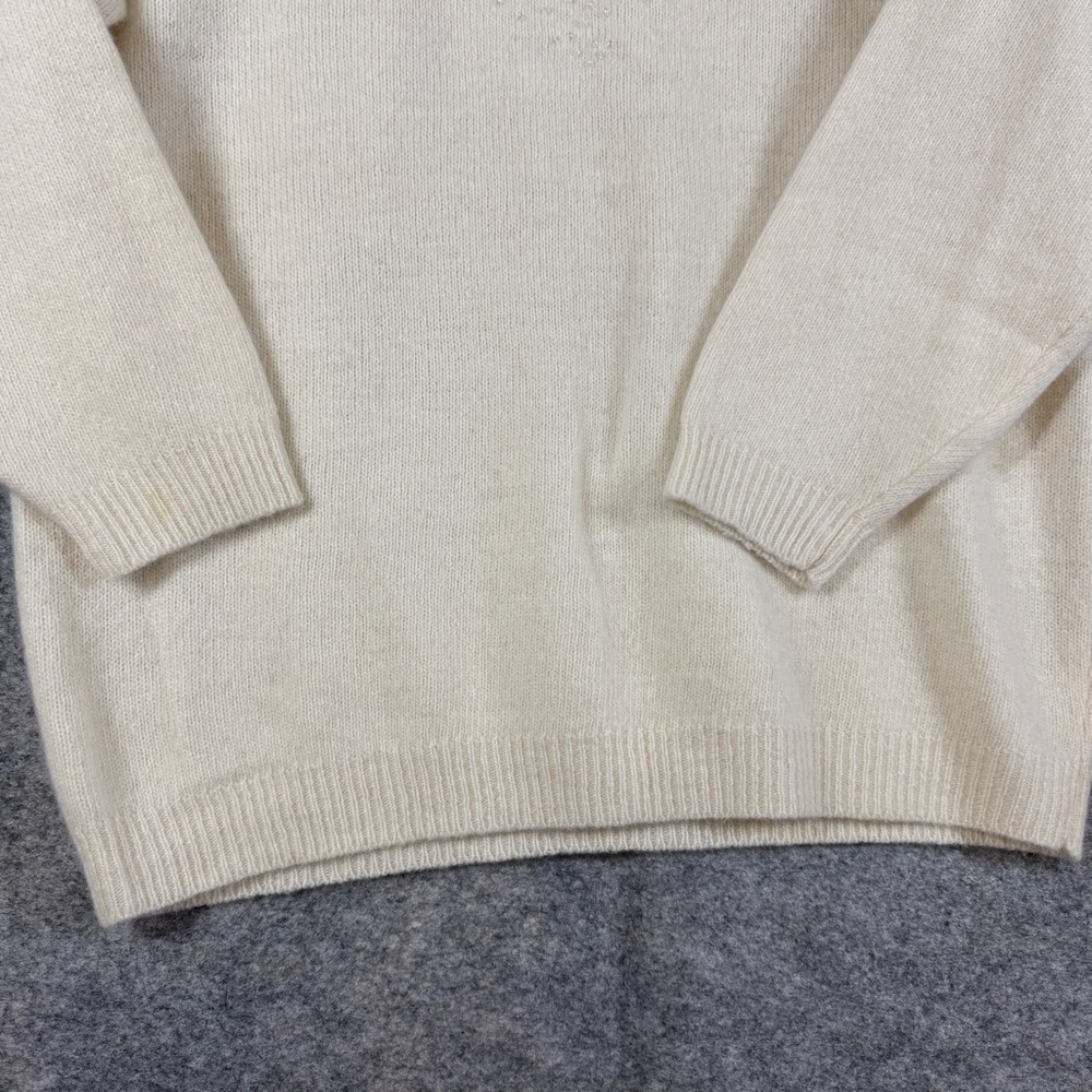 Vintage Rino Rossi Ivory Angora Blend Beaded Knit Sweater Size M Vintage Chic - Picture 4 of 16
